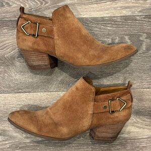 Franco Sarto Garfield Brown Suede Ankle Boots Size 7.5